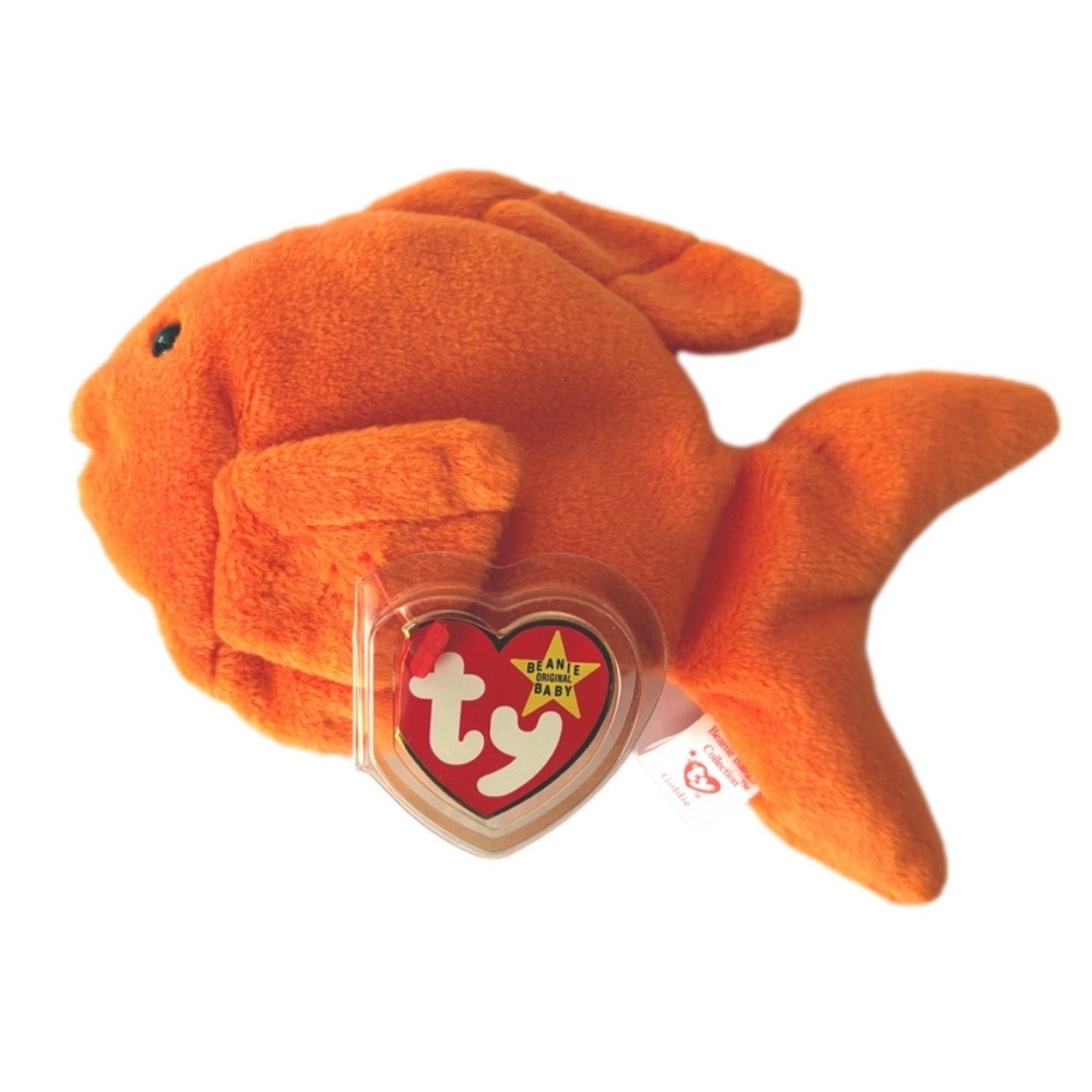 Vintage Goldie Goldfish Ty Beanie Baby Stuffed Animal 11-14-1994 Tag Error